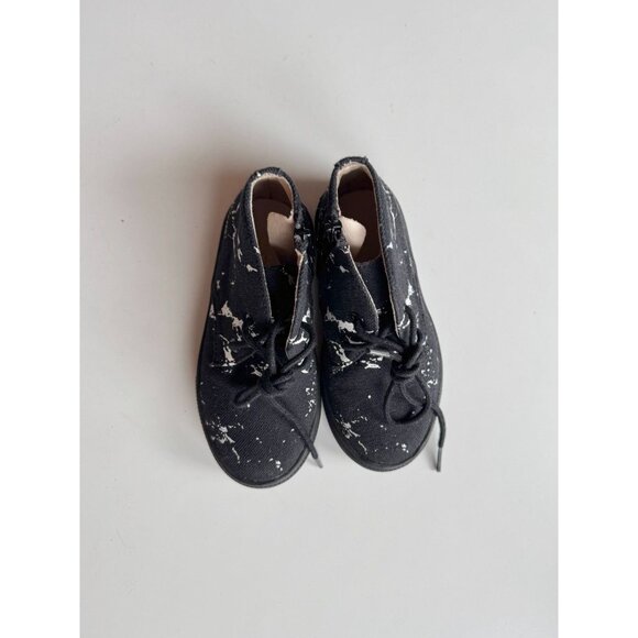 Kids' AKID Black White Marble Canvas Hi-Top Lace-Up Sneakers, Size 8 - Picture 2 of 11